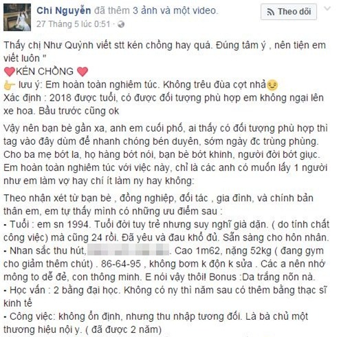 Người đẹp Hà thành “đăng đàn” tuyển chồng với hàng loạt tiêu chí khiến cánh mày râu e dè - Ảnh 1.