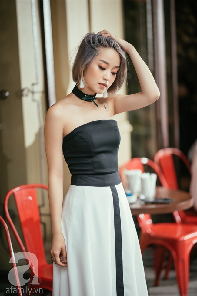 Mi Vân gợi ý cách diện đồ hợp mốt với kiểu tóc ngắn nhuộm màu khói  - Ảnh 12.