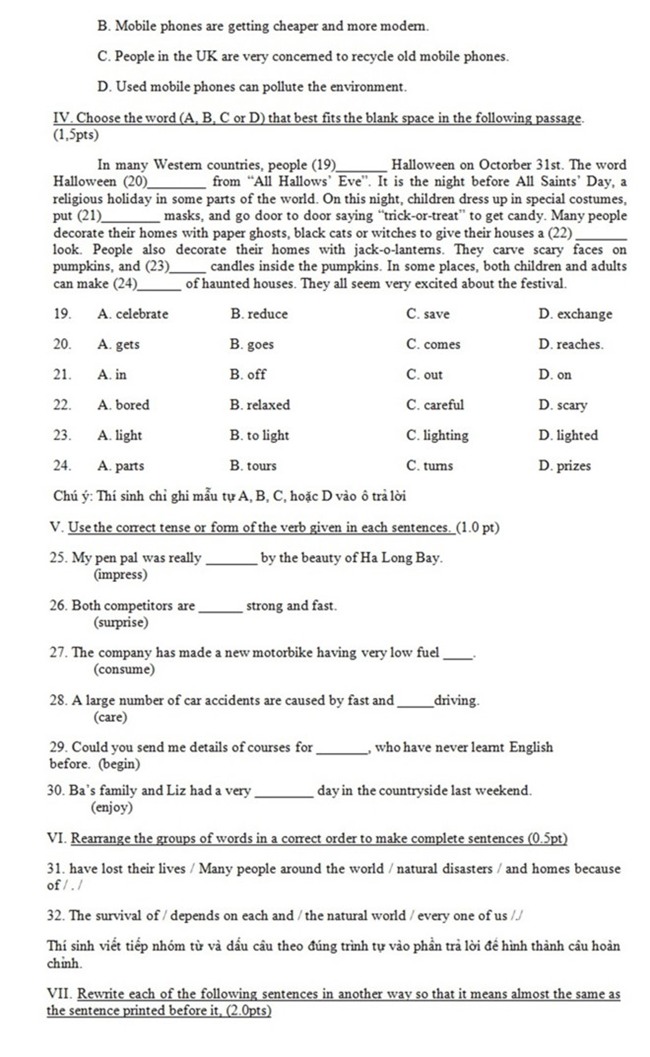 De thi va goi y bai giai mon tieng Anh vao lop 10 o TP.HCM hinh anh 4