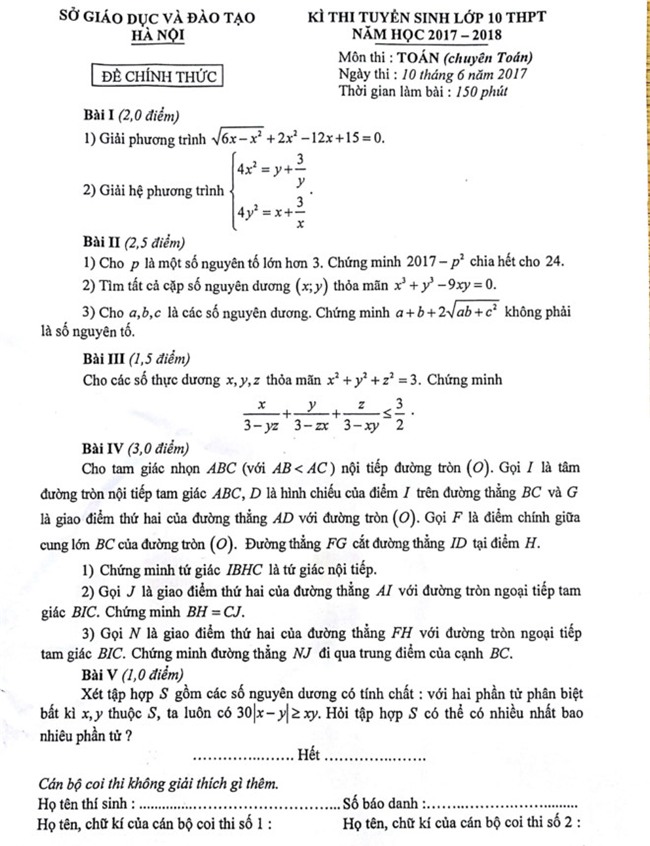 De thi Ngu van, Toan vao lop 10 chuyen o Ha Noi hinh anh 2