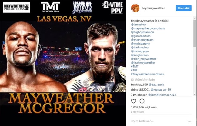 Tran dau kinh dien Mayweather vs McGregor an dinh ngay to chuc hinh anh 2