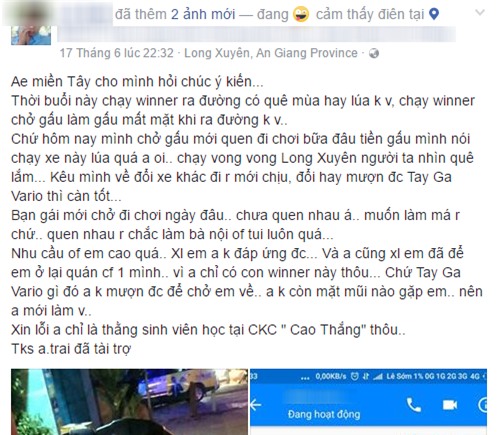 Cô gái bị bỏ rơi tại quán cà phê trong lần đầu hẹn hò, chỉ vì chê con xe số của bạn trai quê mùa - Ảnh 1.