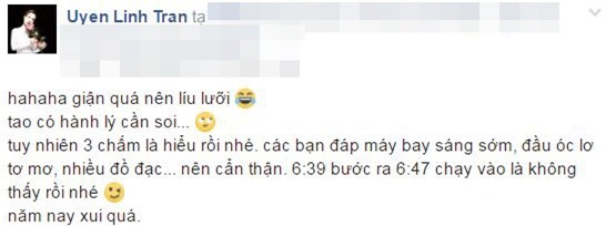 sao việt, uyên linh, ca sĩ uyên linh, uyên linh mất hành lý, uyên linh bị trộm đồ