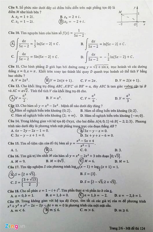 De thi, bai giai mon Toan THPT quoc gia 2017 hinh anh 2