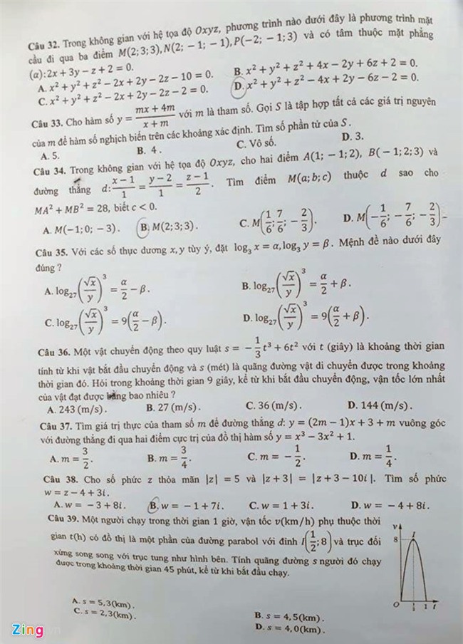 De thi, bai giai mon Toan THPT quoc gia 2017 hinh anh 10