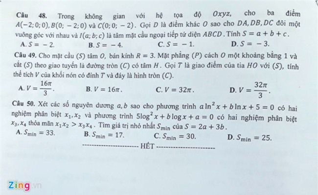 De thi, bai giai mon Toan THPT quoc gia 2017 hinh anh 12