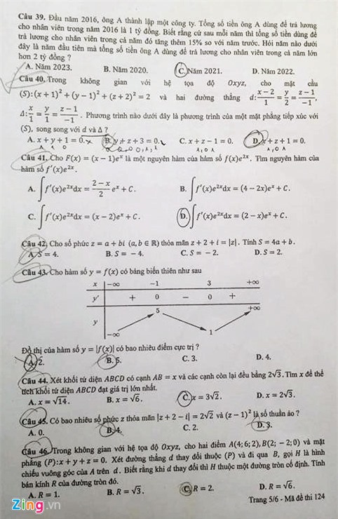 De thi, bai giai mon Toan THPT quoc gia 2017 hinh anh 5