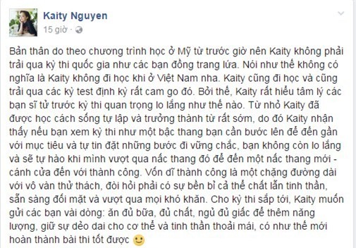 sao việt, kaity nguyễn, kaity nguyễn thi tốt nghiệp, kaity nguyễn không đi thi tốt nghiệp