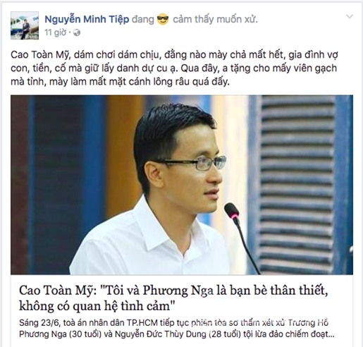 Cao Toàn Mỹ, sao nam Việt, Hoa hậu Trương Hồ Phương Nga, sao Việt lên tiếng vụ hoa hậu Phương Nga, sao Việt