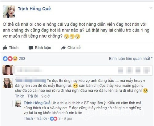 Hong Que che vo Viet Anh khong khon kheo, 'tre trau' khi to 'nguoi thu ba' ve van chong