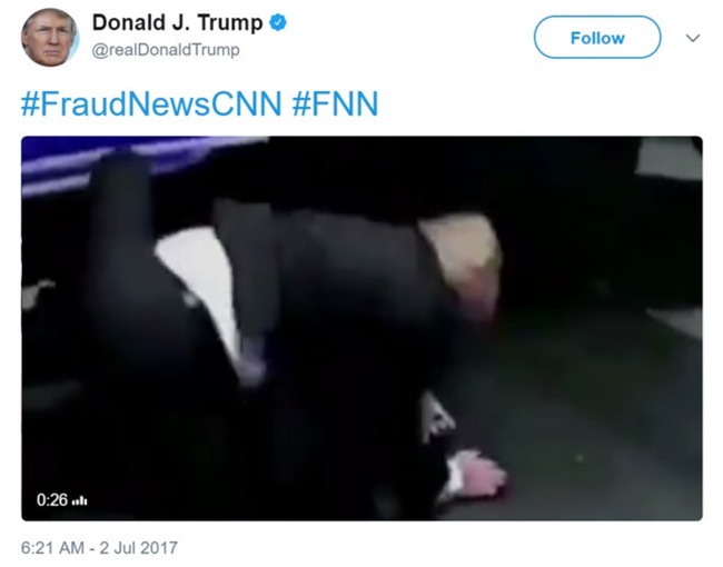 Bao chi phan no vu ong Trump dang video dam thuc mang CNN hinh anh 1