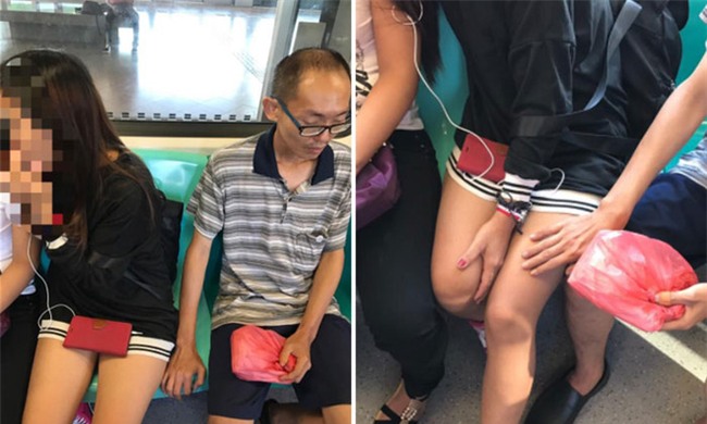 Bắt gặp gã đàn ông biến thái rình mò sờ đùi nữ sinh, cô gái trẻ livestream toàn cảnh lên Facebook - Ảnh 2.