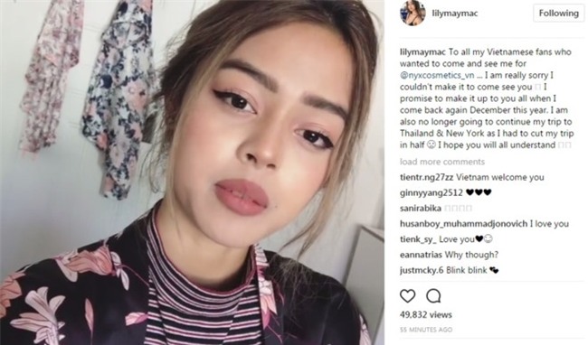 Lily Maymac bat ngo thong bao khong den Viet Nam vao thang 7 hinh anh 1