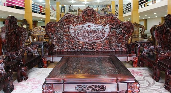 Bộ ghế salon gỗ Trắc Cửu Long Bát , bộ bàn ghế đắt nhất việt nam,bộ bàn ghế lớn nhất việt nam