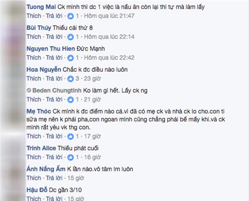 me bim sua no nuc cham diem chong theo trao luu "10 viec khi vo sinh, chong lam duoc bao nhieu" - 7