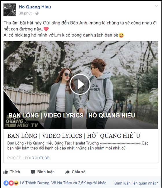 Hồ Quang Hiếu tặng các khúc cho Bảo Anh -1