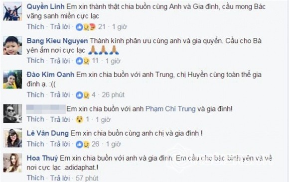 sao việt, chí trung, mẹ chí trung, mẹ chí trung qua đời, sao việt chia buồn với chí trung