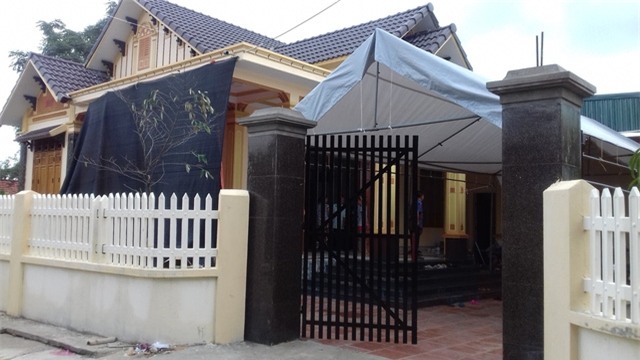 Ngôi nhà của vợ chồng chị Vân - nơi xảy ra vụ án mạng rạng sáng 20/7.