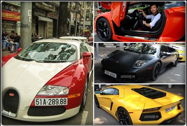Cường Đô la, Hiệp Gas, Minh Nhựa, Phan Thành, siêu xe, xe siêu sang