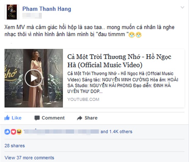 Hồ Ngọc Hà cảnh báo Thanh Hằng không được đánh ghen khi xem MV mới của mình - Ảnh 1.