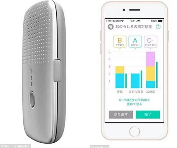 KunKun bao gồm một thiết bị nhỏ gọn và một ứng dụng di động để “chấm điểm” mức độ mùi của cơ thể