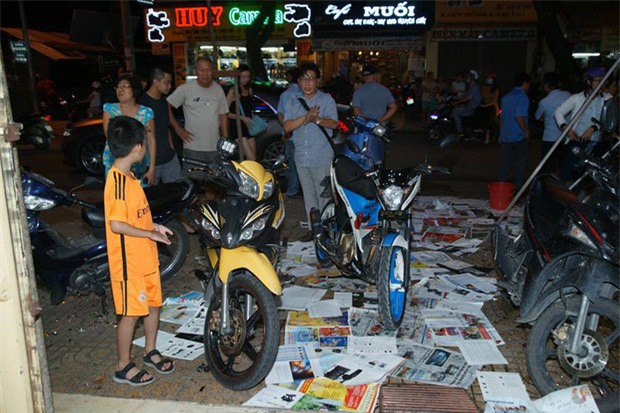 Quan tra sua cua Pham Huong bi tat son trong ngay khai truong hinh anh 2