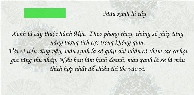 Màu sắc ví tiền ảnh hưởng ra sao đến tài lộc của chủ nhân-6