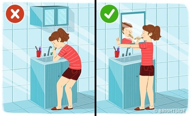 Đánh răng, rửa bát cũng làm hỏng cột sống vì lý do này - 1