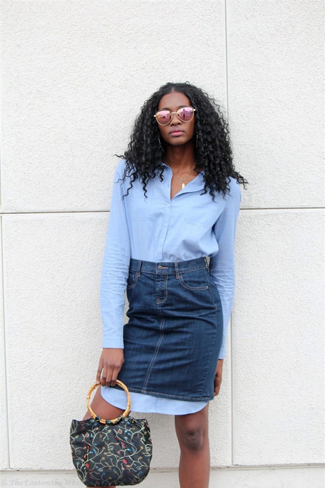 khong ngo mix chan vay va ao so mi nhu hoang thuy lai dep den the nay! - 10