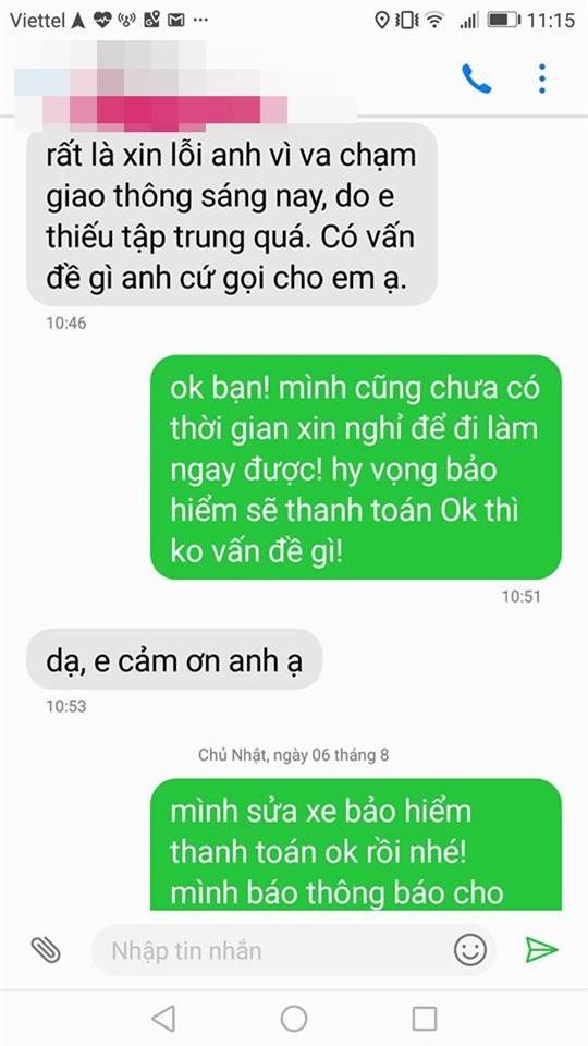 Vụ đâm xe trên phố Hà Nội và tin nhắn tài xế nhận được sau khi trở về nhà  - Ảnh 2.