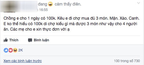 Than thở chồng đưa 100 nghìn/ngày đòi cơm 3 món 4 người, cô vợ không ngờ được chỉ cho trăm cách nấu - Ảnh 2.