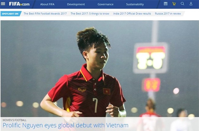 Ngoi sao tuyen nu Viet Nam len trang chu FIFA hinh anh 1