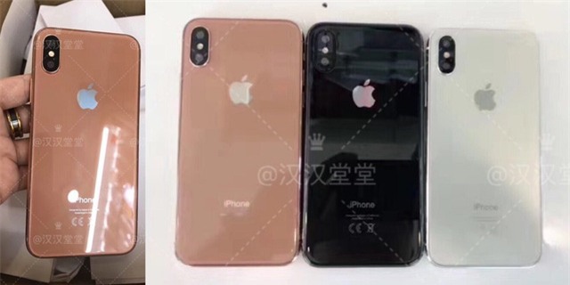 Tấm ảnh được chia sẻ trên mạng xã hội Weibo, cho thấy thiết kế mặt sau và màu mới giống như màu đồng của iPhone 8.