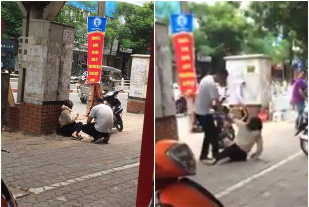 Hà Nội: Xôn xao clip cô gái bị chàng trai đánh gục trên phố Thái Hà nghi do ghen tuông - Ảnh 1.