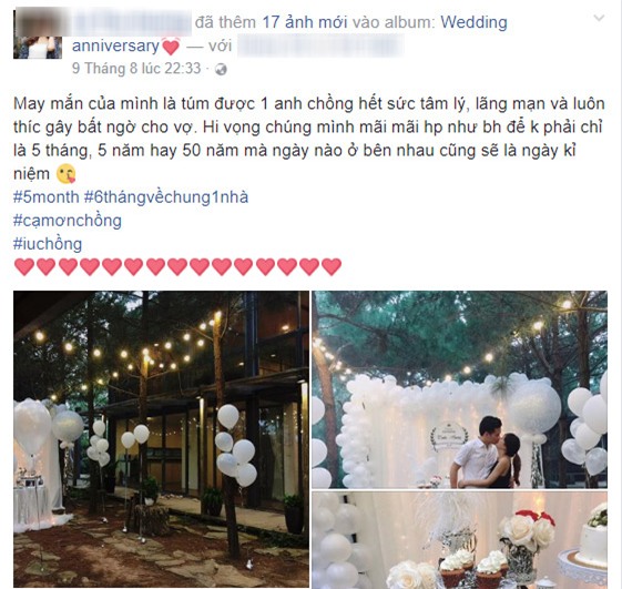 ky niem 5 thang cuoi, “hotgirl dan toc” duoc chong bi mat thue biet thu to chuc tiec sieu lang man - 4