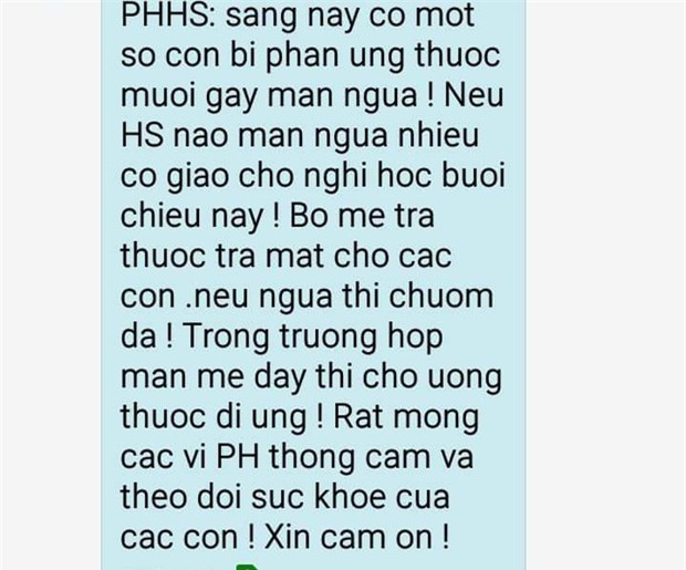 Hà Nội: 10 học sinh nổi mẩn ngứa, cay mắt sau khi nhà trường phun thuốc chống sốt xuất huyết - Ảnh 2.