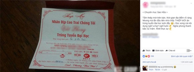 con do dai hoc, bo me phat thiep hoanh trang nhu dam cuoi, sam 32 mam co moi ho hang - 1