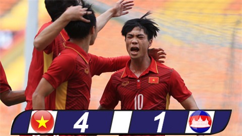 Công Phượng lập cú đúp, U22 Việt Nam thắng trận thứ hai