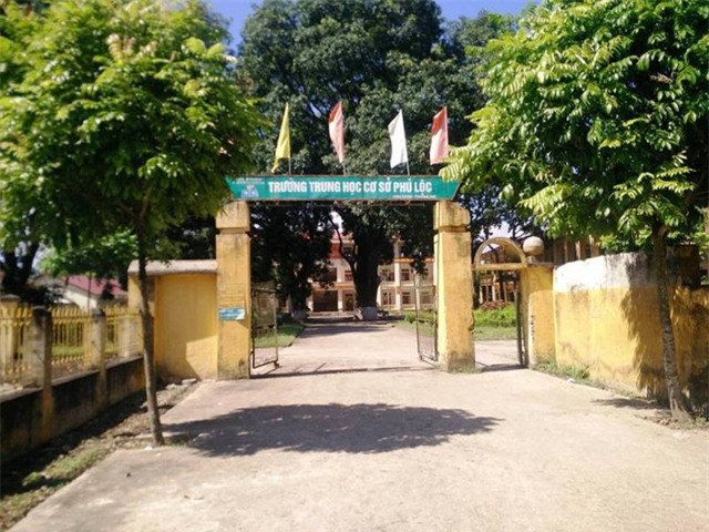 Trường THCS Phú Lộc (Nho Quan) nơi xảy ra việc học sinh nhảy từ tầng 3 xuống đất trong giờ học, sau khi bị cô giáo thu điện thoại.