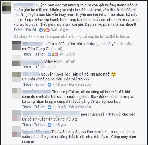 Không ít khán giả còn cho biết khá thất vọng với hành động của Huỳnh Anh và khẳng định nam diễn viên khá