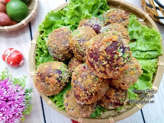 cach lam banh khoai lang tim nhan tom thit chien xu gion ngon - 10