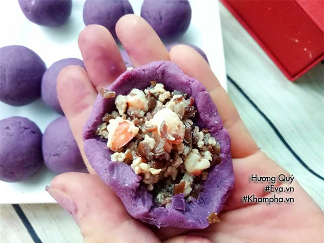 cach lam banh khoai lang tim nhan tom thit chien xu gion ngon - 7