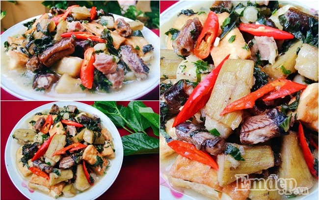 Món lươn om chuối xanh