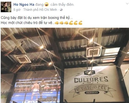 sao việt, hồ ngọc hà, kim lý, hồ ngọc hà và kim lý, người yêu mới hồ ngọc hà, hồ ngọc hà xem quyền anh,chuyện làng sao