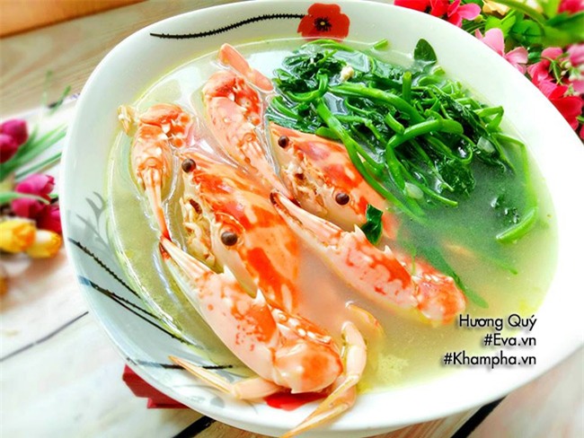 canh ghe nau rau muong nong hoi ngot lim, ca nha hup xi xup - 7