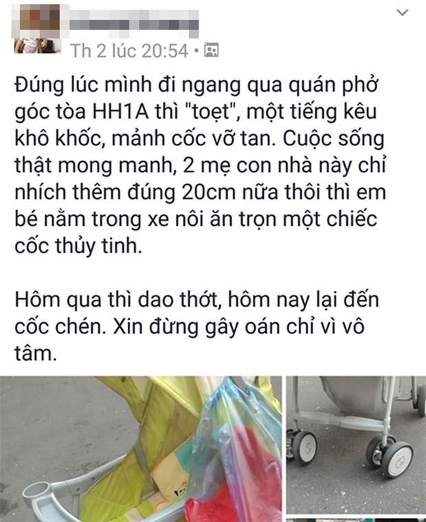 Hà Nội: Cư dân HH Linh Đàm lại hết hồn khi chiếc cốc thủy tinh rơi xuống, suýt trúng đầu 2 mẹ con - Ảnh 3.