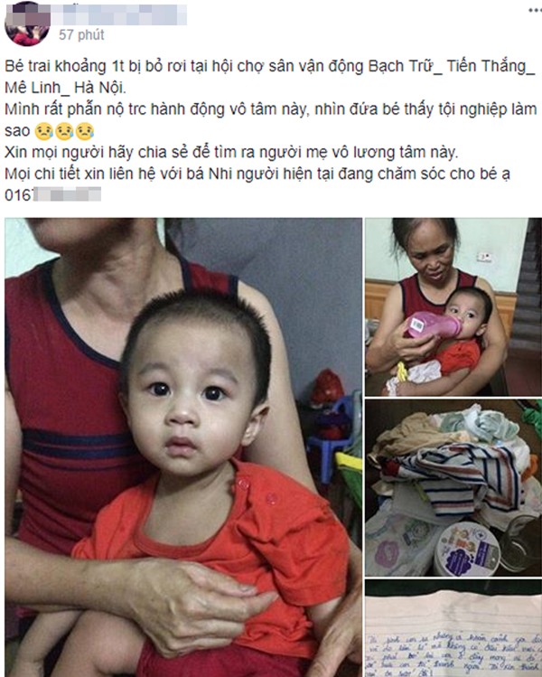 Hà Nội: Bé trai 1 tuổi bị bỏ rơi tại hội chợ kèm theo lá thư người mẹ để lại nói lời xin lỗi con - Ảnh 1.