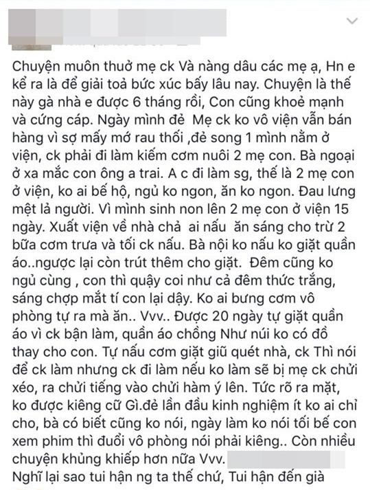 Con dâu sinh non tố mẹ chồng mải bán buôn không chăm sóc, đẻ xong về nhà tự giặt đồ, nấu cơm - Ảnh 1.