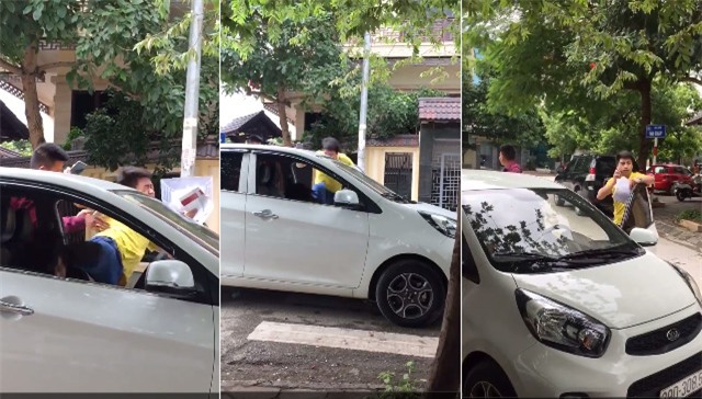 nam thanh nien gay soc khi lien tuc dap vao nguoi co gai ngoi trong o to o ha noi - 3