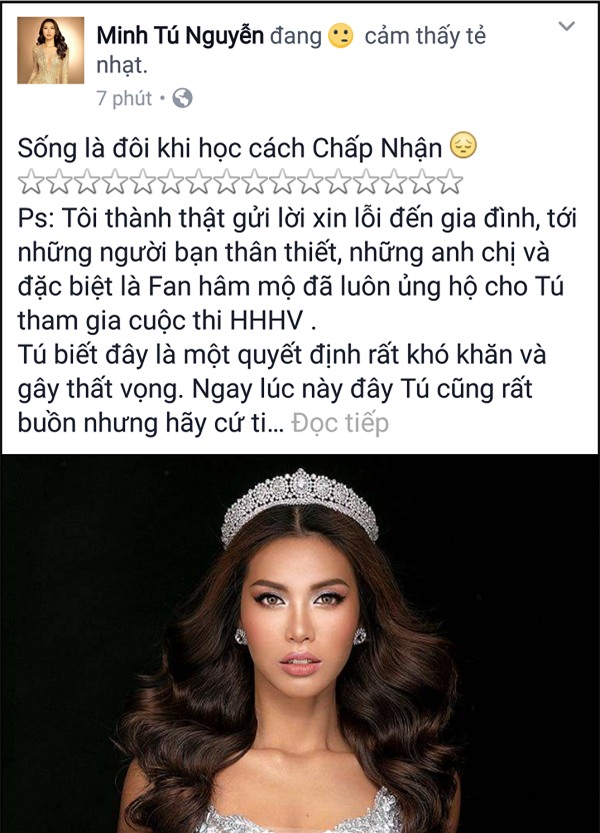 Minh Tú xin lỗi người hâm mộ, chúc Hoàng Thùy may mắn tại cuộc đua Hoa hậu-2